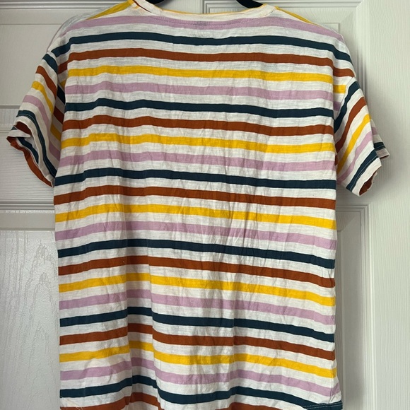 Madewell Pink, Yellow, Blue, White Striped T-Shirt Medium - Picture 3 of 3